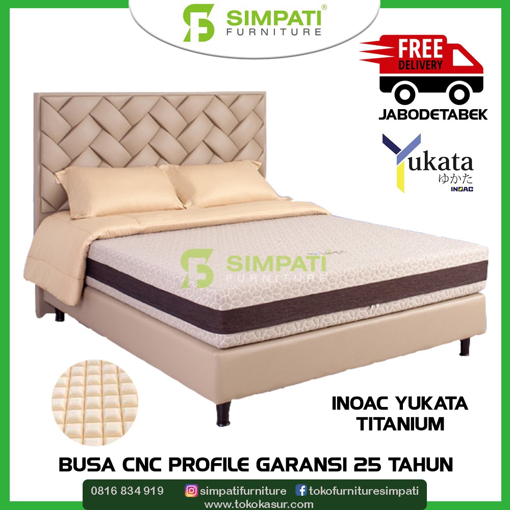 Inoac Yukata Titanium Tebal 25 cm Hanya Kasur Tanpa Divan & Sandaran