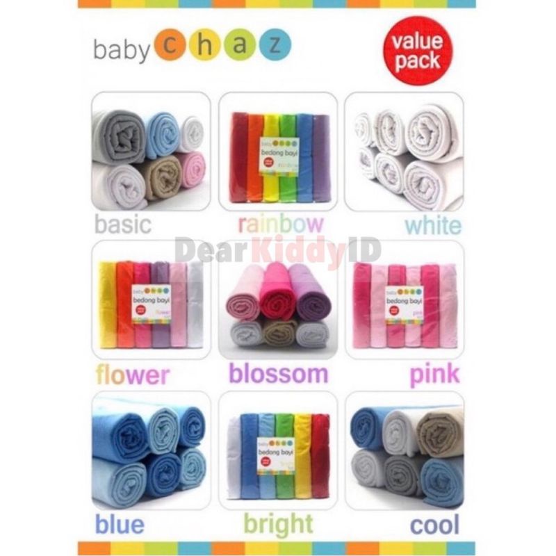 Baby Chaz Swaddle / Bedong PASTEL Mood (1pack=6pcs)