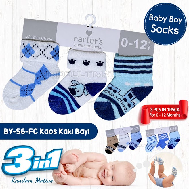 3 Pcs Kaos Kaki Bayi Laki laki Perempuan Baru Lahir 0-6bulan Sepatu Bayi Foot Cover Baby Socks BY-56