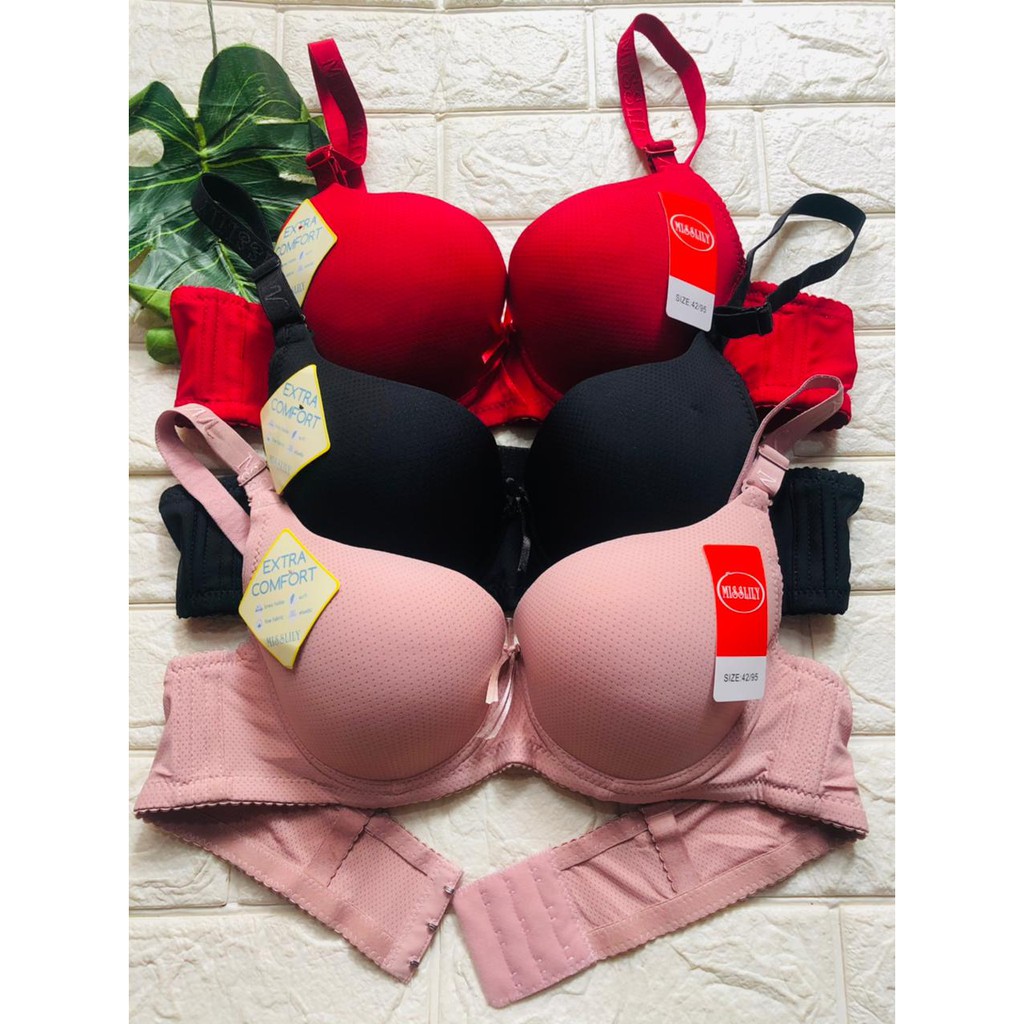 MISSLILY | BRA BUSA POLOS MOTIF KULIT JERUK PAKAI KAWAT Cup B Kait 3 / ART 3260