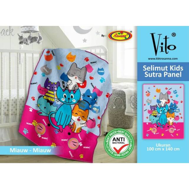 Selimut Kucing Selimut Karakter Kucing Lucu Selimut Anak Karakter Kucing Merk Vito Bahan Polyester