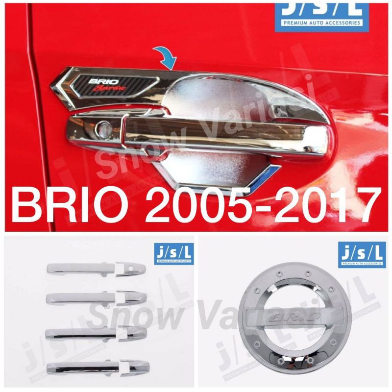 Paket outer handle tank cover brio 2005 2007 jsl hitam chrome