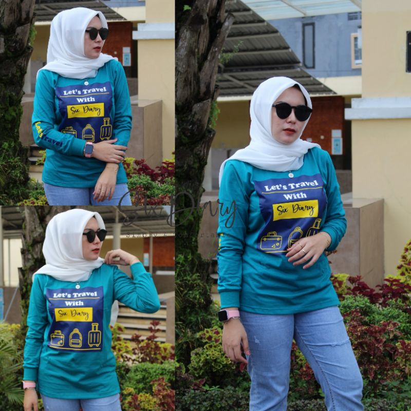 Baju Kaos Wanita Tangan Panjang Six Diary Original