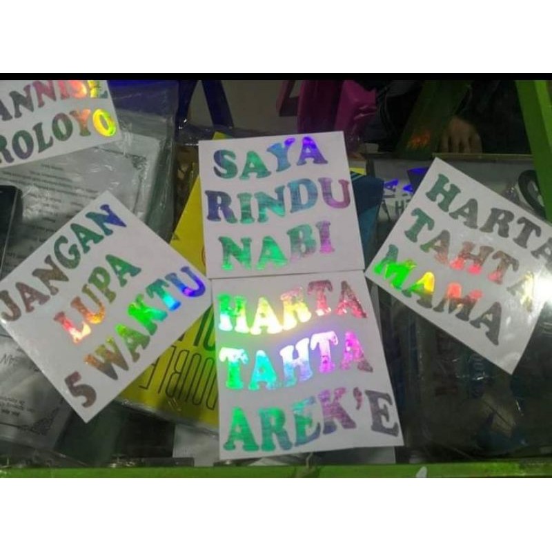 

Stiker Nama Hologram Harta Tahta Sticker Custom Nama