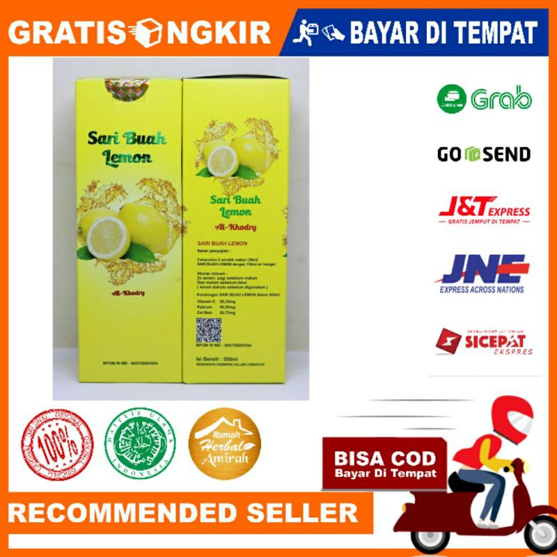 Sari Buah Lemon Murni Jus Diet Al Khodry 500ml Asli Original Isi 500 ml