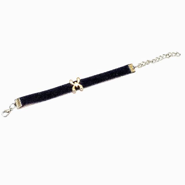 Cross Black Velvet  Bracelet | Gelang Handmade