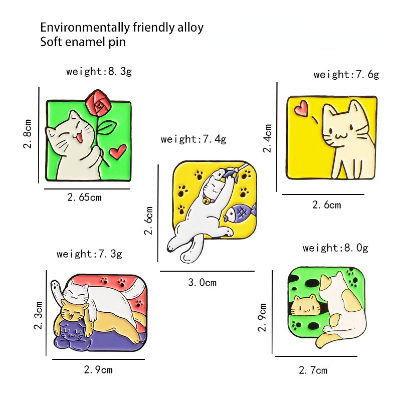 Bros Pin Enamel Bentuk Kartun Cakar Kucing Warna-Warni Untuk Anak