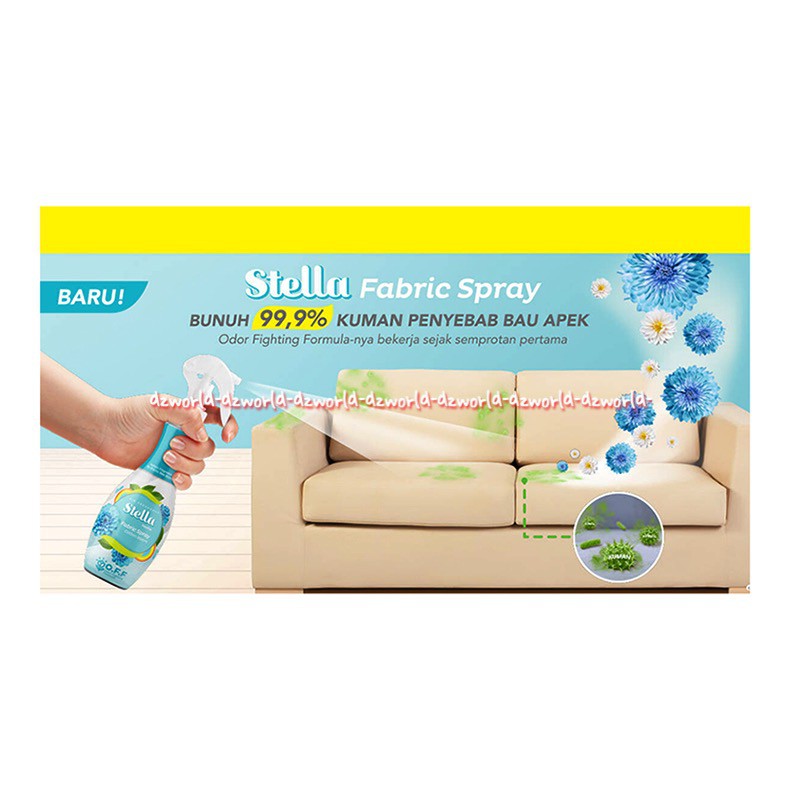 Stella Fabric Spray Pink Peony Cotton Bloom 200ml Spray Bunuh Kuman Menghilangkan Bau Apek Lembab Pada Baju Pakaian Stela Clothes Penghilang Bauk