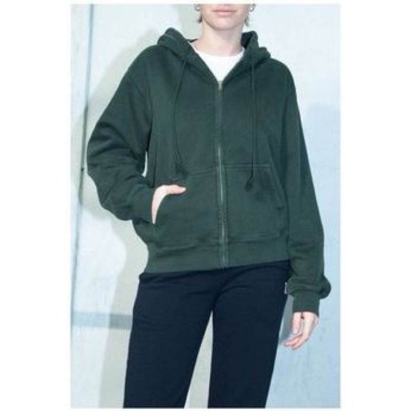 Hoodie polos Oversize Zipper L,XL,XXL jaket Switer Wanita Korea dupe carla by libra-Green army