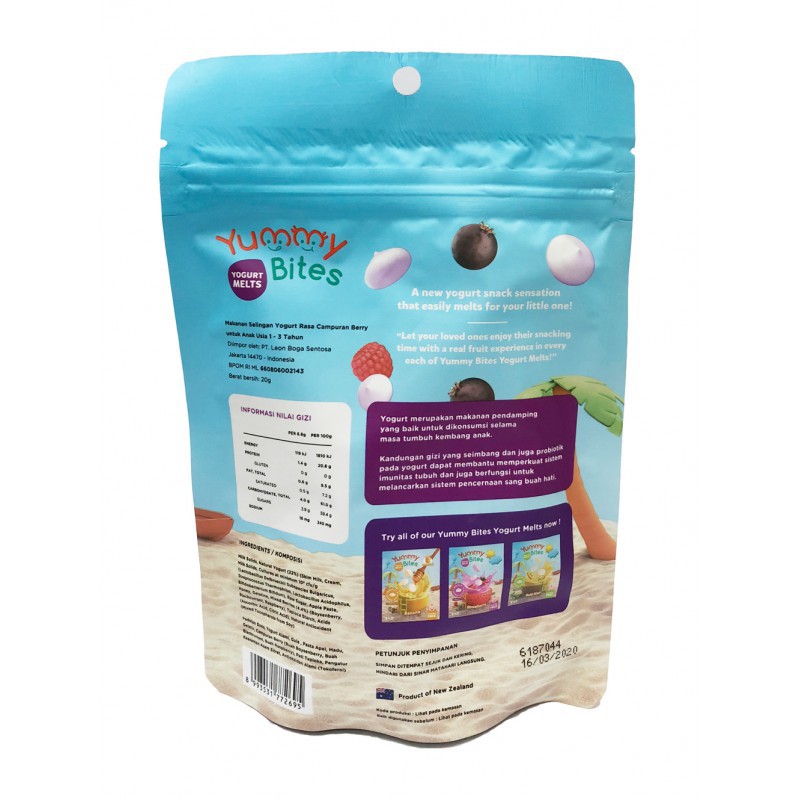 Yummy Bites Yogurt Melt 20gr - Mixed Berries