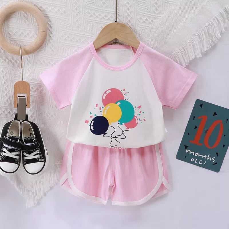 Setelan anak import motif karakter baju bayi newborn set baju celana terbaru