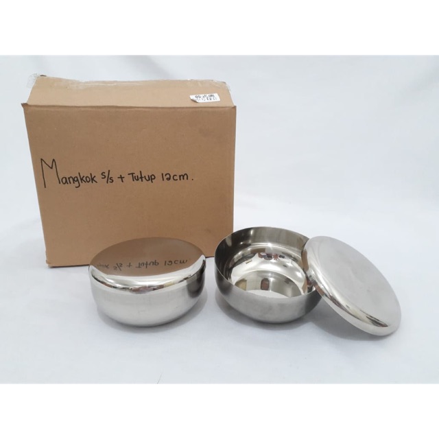 Mangkok nasi korea stainless + tutup 10cm