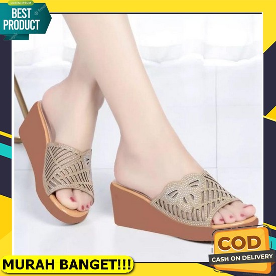 Sandal Sendal Gunung Wanita Dewasa Terbaru Kekinian Karet Impor Batam Korea Slop Slip On Simpel Simp