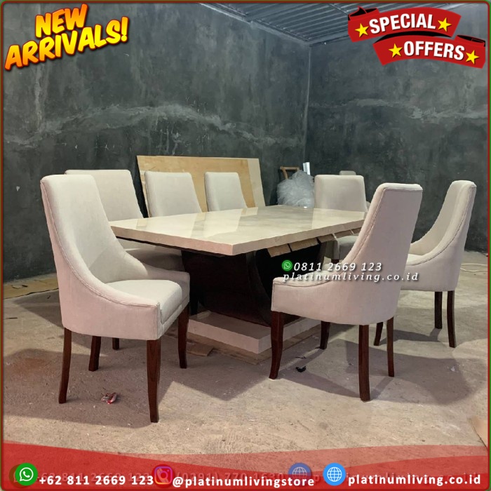 Meja Makan Marmer Rangka Jati Tua Meja Makan Marmer Asli Kursi Jati