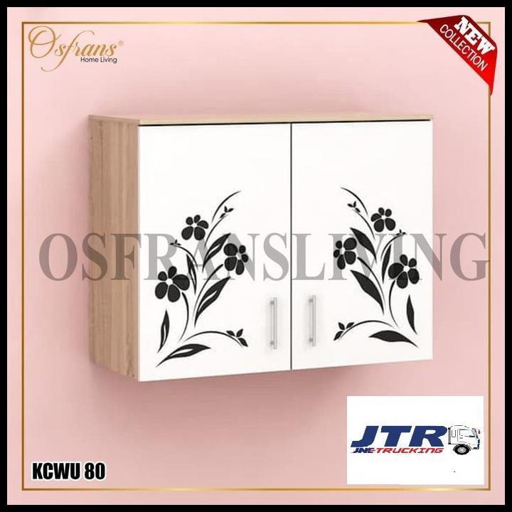 Lemari Dapur Kitchen Set 2 Pintu Dahlia Kcwu 80 - Jne Trucking - - Oak White