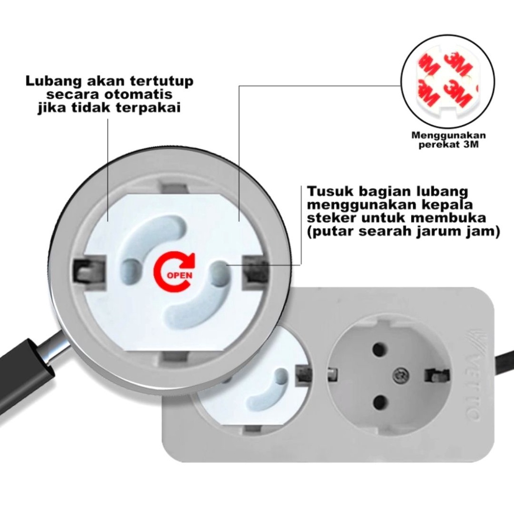 Penutup Lubang Stop Kontak| Pelindung Colokan Listrik dari Anak-Anak/Pengaman Stop Kontak/Induktor Colokan Listrik/Tutup Saklar