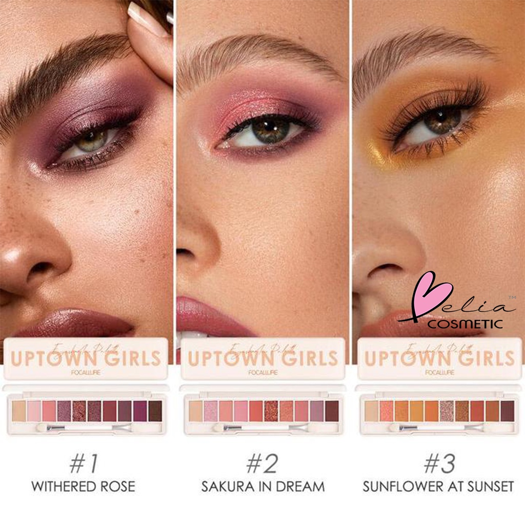 ❤ BELIA ❤ FOCALLURE Uptown Girls 10 Color Eyeshadow Palette FA158 | Tahan Lama | High Pigmented | BPOM