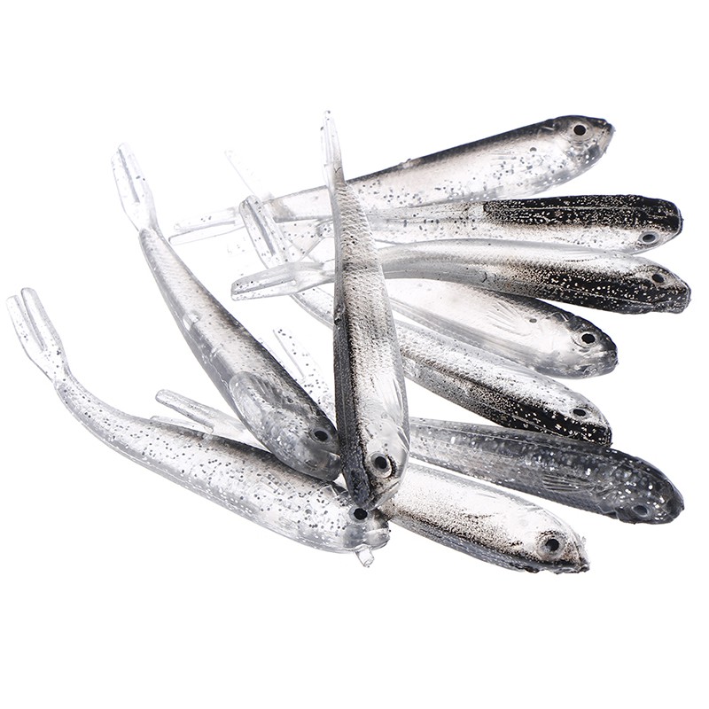 SYFishing 10Pcs Lifelike Soft Fish Umpan Pancing 7.5cm 2.35g Swimbait Fishing Lure Ikan Bass Wobbler Kail Memancing Tackle