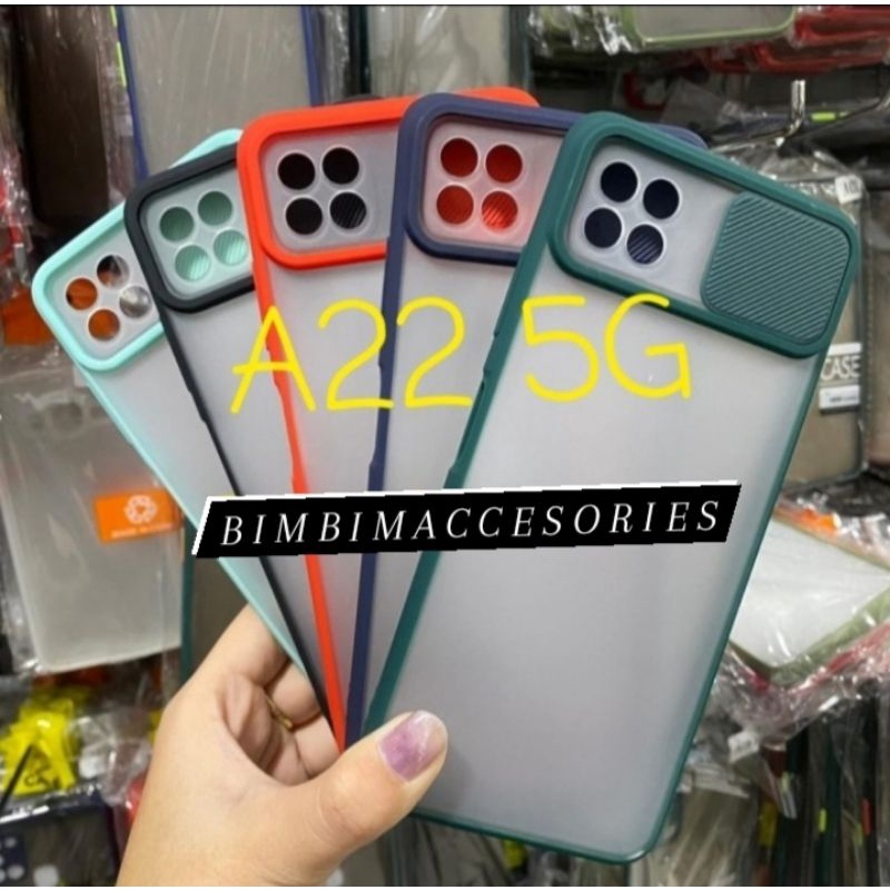 SAMSUNG A22 5G SLIDE CASE Protection Camera Matte Candy