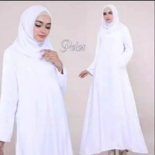 Abaya polos putih