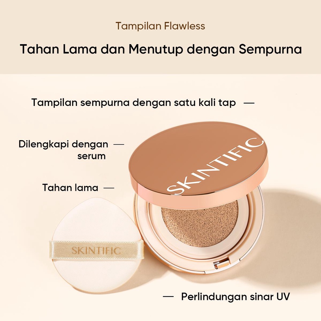 [BPOM] Skintific Cover All Perfect Cushion 11ml Dasar Rias with Puff 5 Shades Poreless Foundation Flawless Skin BB Cushion CC Cushion BB Cream Powder Makeup