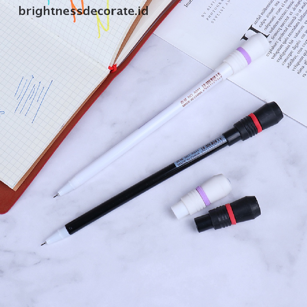 1pc Pulpen Gel Putar Dengan Lampu Untuk Pelajar