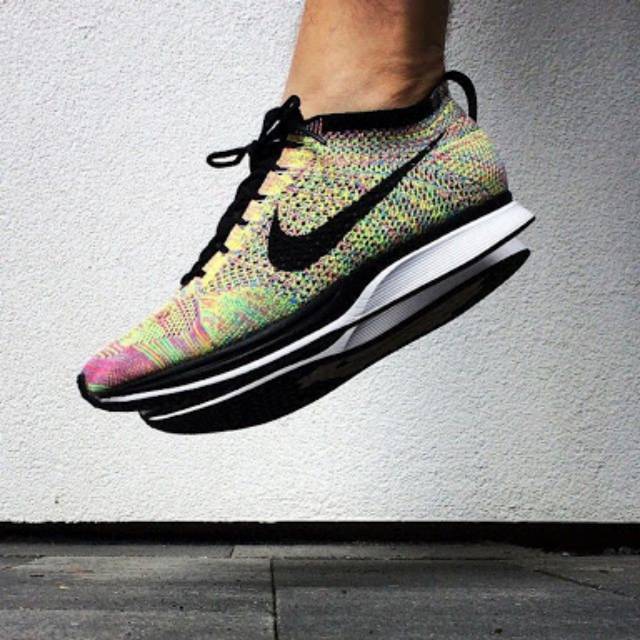 multicolor flyknit trainer