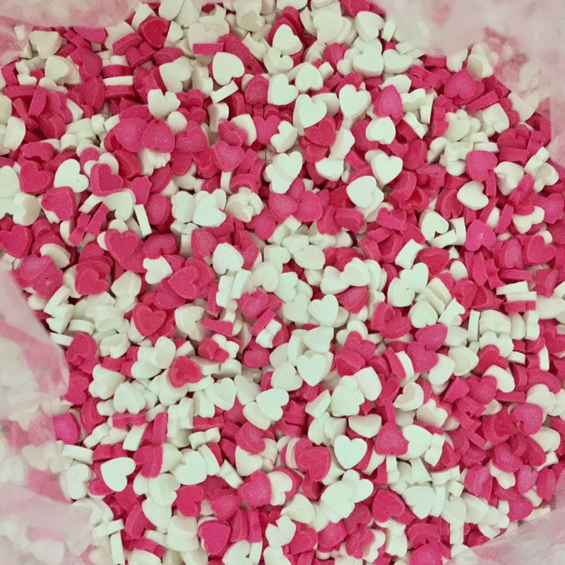 

Confetti Hati Love Merah Muda Putih Pink White Hias Kue Sprinkle 15 gr