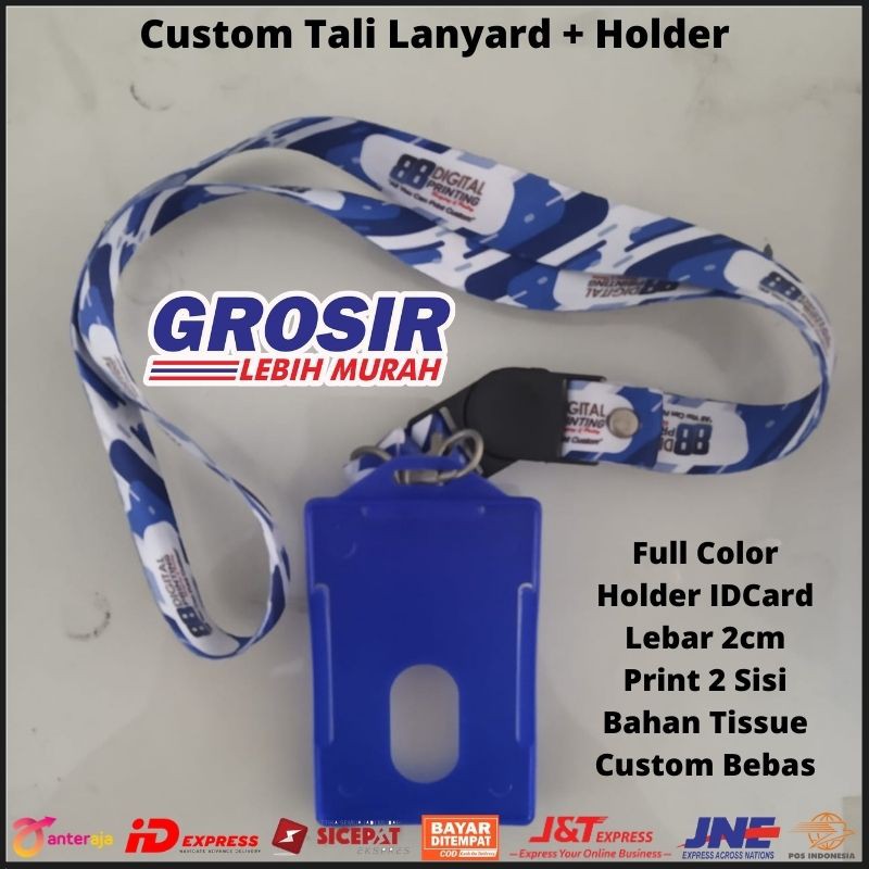 

Promo Cetak Tali Lanyard Custom / Custom Tali Lanyard + Holder / Custom Lanyard Murah