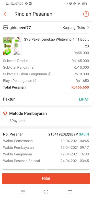 Syb Paket Lengkap Whitening 4in1 Body Lotion + Sabun + Scrub + Bci Bibit Pemutih