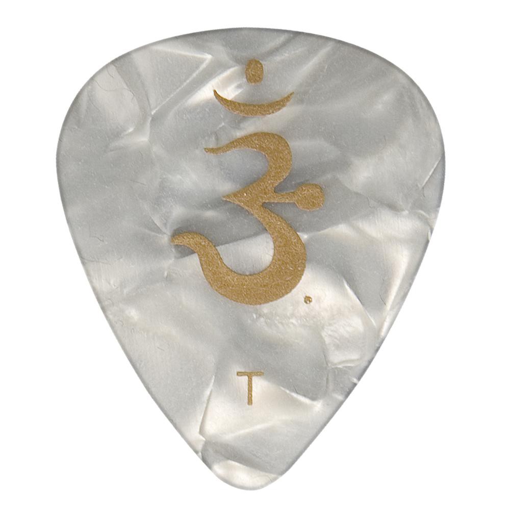 White Celluloid Pearloid Guitar Picks 12-Pack thin