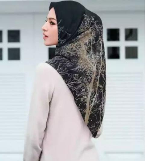 ✫ Hijab Segi Empat Voal Motif Akar ◙