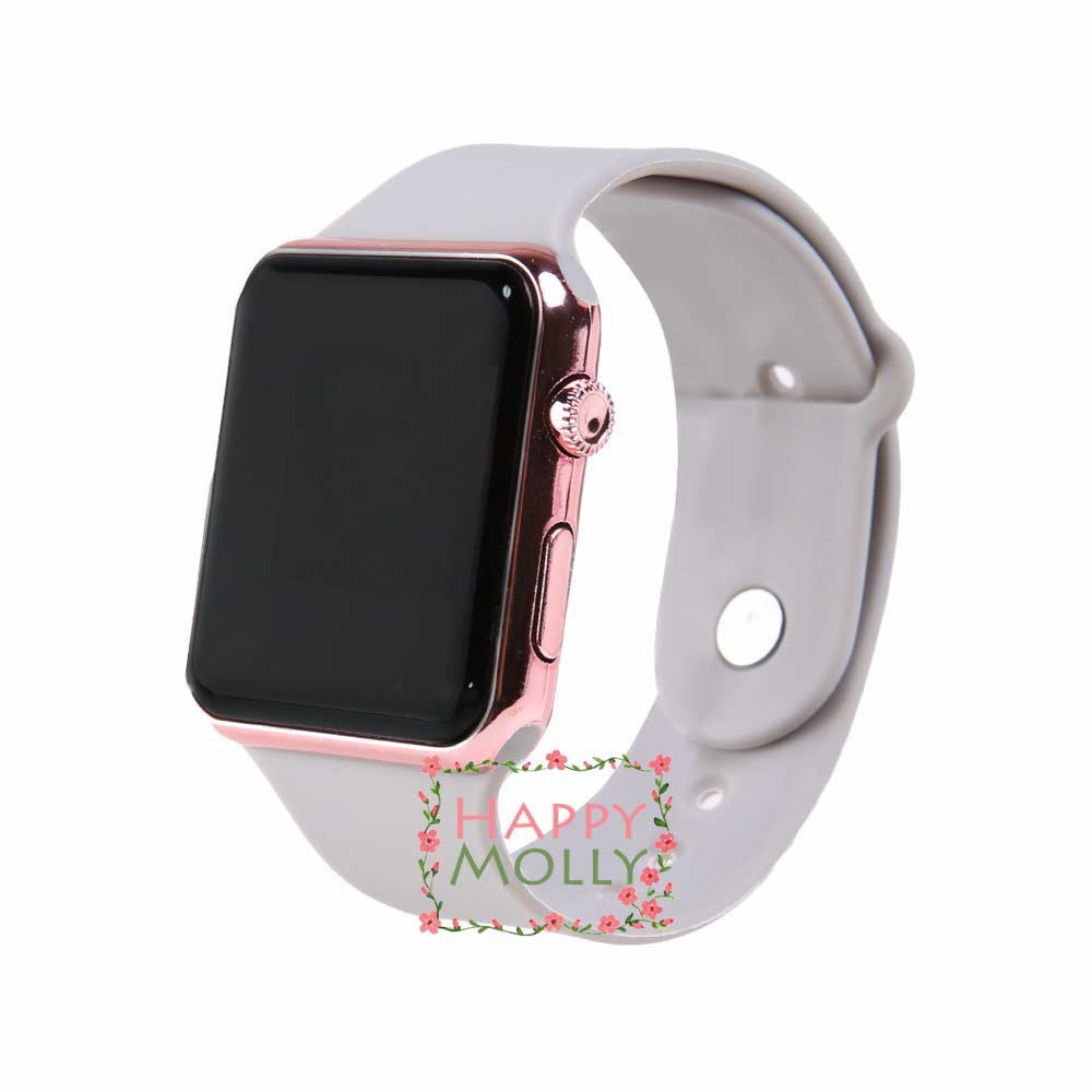 JAM TANGAN LED FASHION DIGITAL HITAM/GOLD/SILVER/PUTIH/ABU/NAVY-Putih Rosegold