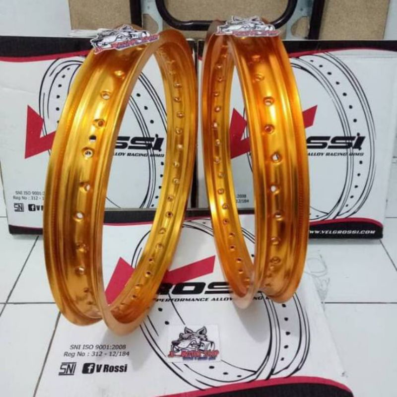 VELG VROSSI RING 17 UKURAN 160-185 WARNA GOLD VELG ROSSI ORIGINAL