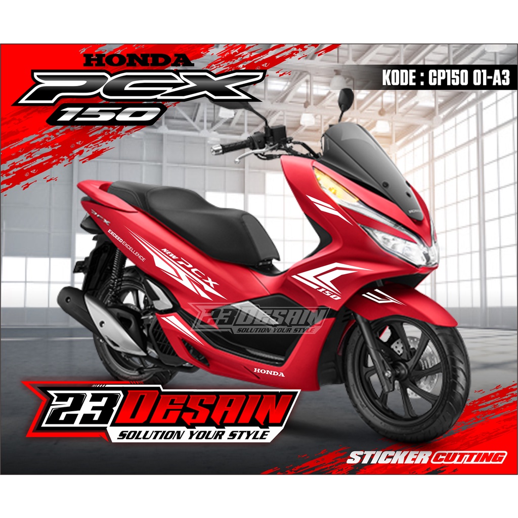 Sticker PCX 150 - Cutting Stiker New Pcx - Striping Honda PCX - Sticker Cutting PCX CP150 01 MERAH