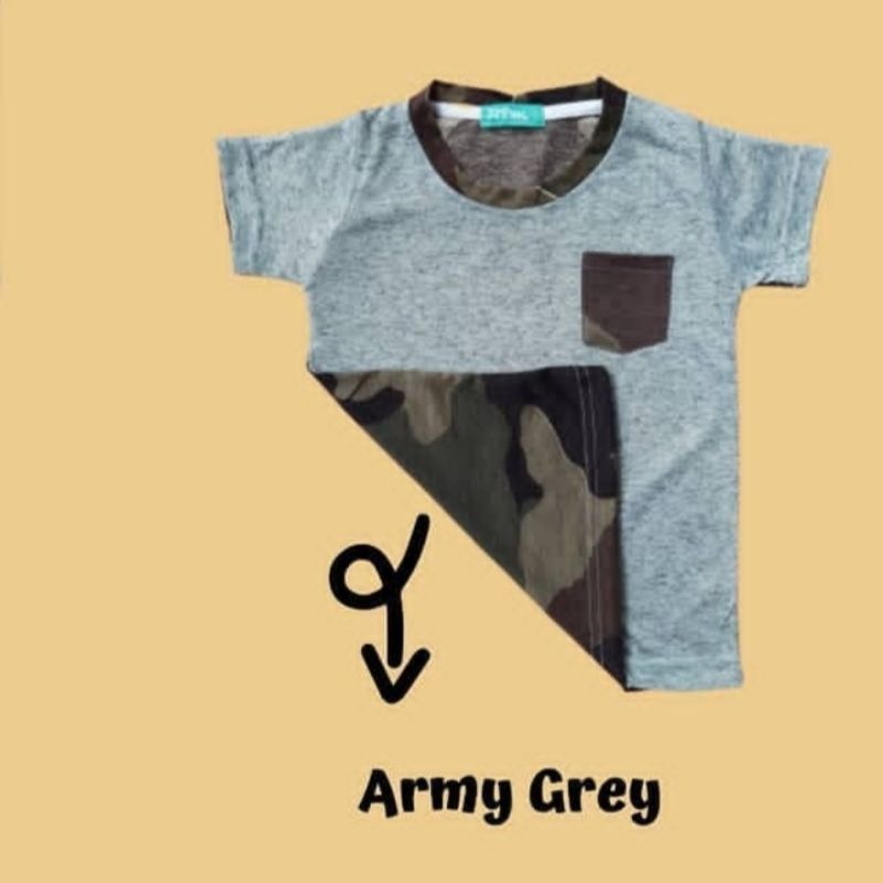 Obral Baju Anak Branded - Kaos Army Flip Flop Lembut Merk Jump Inc