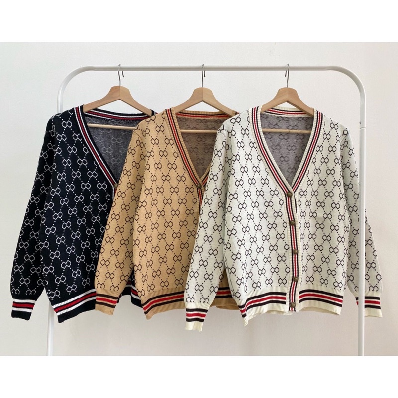 Infinite Premium Loose Knit Cardigan   kotak kotak cardigan rajut import cardigan knit import cardig