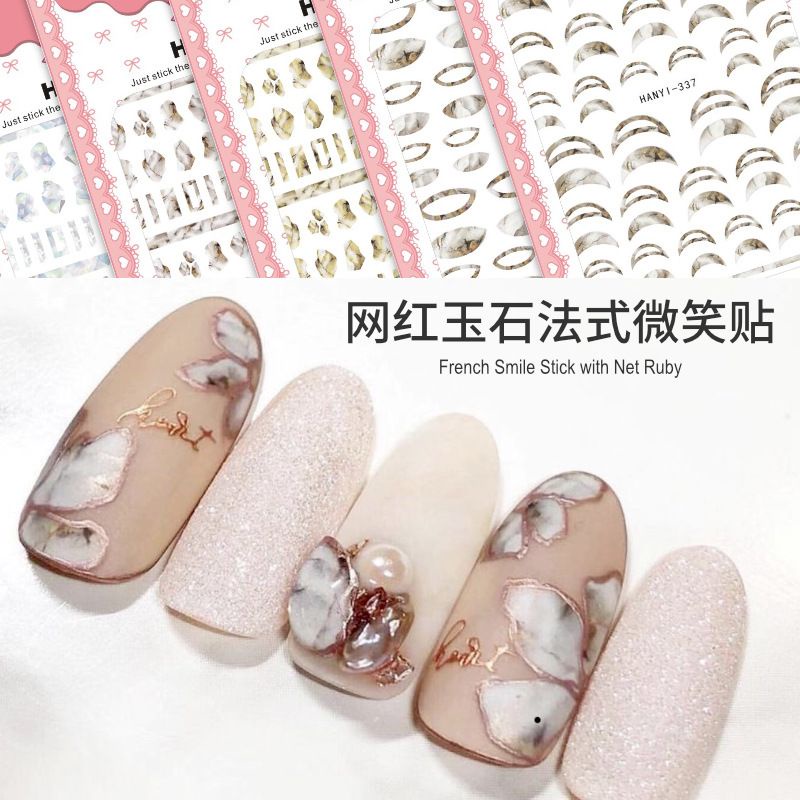 Marble sticker nailart nail art marmer hiasan kutek gel japanesse abstract nail