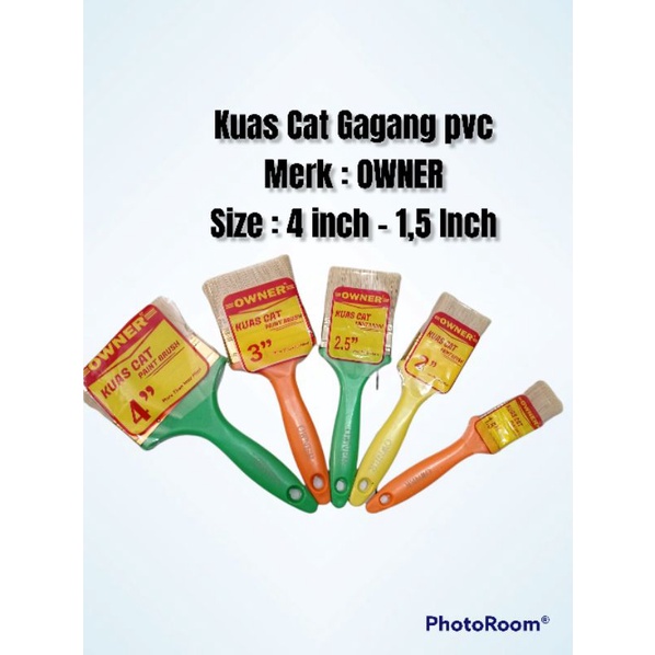 Kuas Cat Owner / kuas cat tembok / kuas cat pvc (1"/1½"/2"/2½"/3"/4")