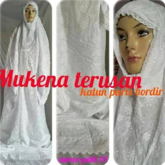Mukena Terusan Katun Paris Bordir