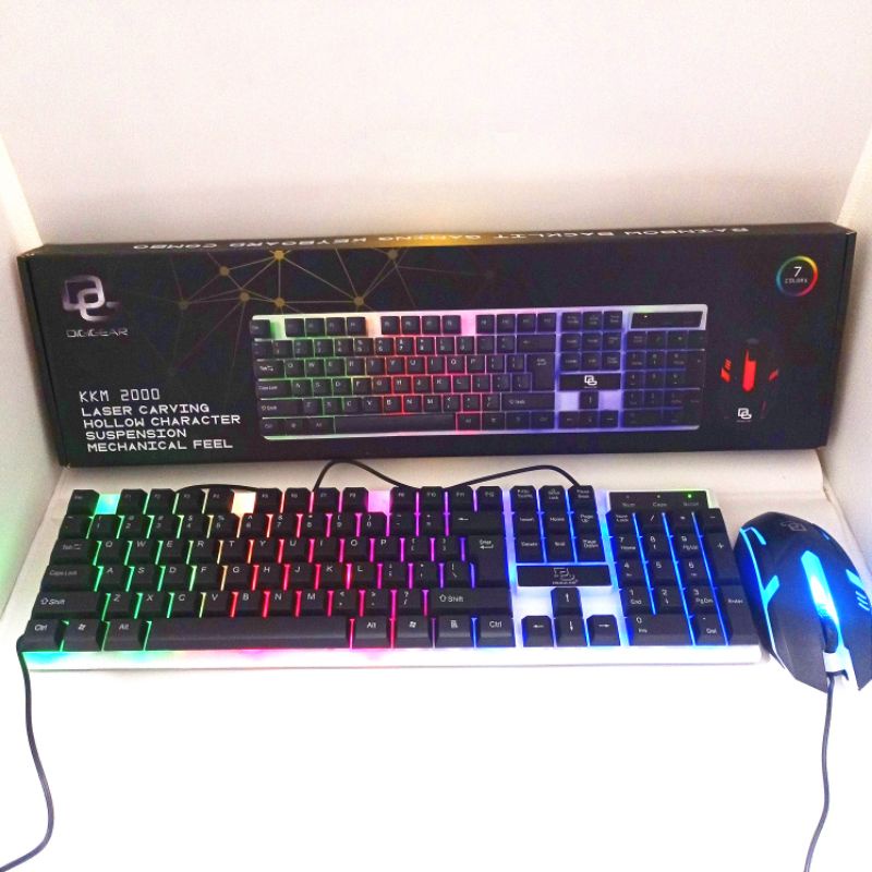 KEYBOARD + MOUSE GAMING DIGIGEAR USB RGB KKM 2000 / KEYBOARD + MOUSE USB LED RGB REINBOW DIGIGEAR KKM 2000