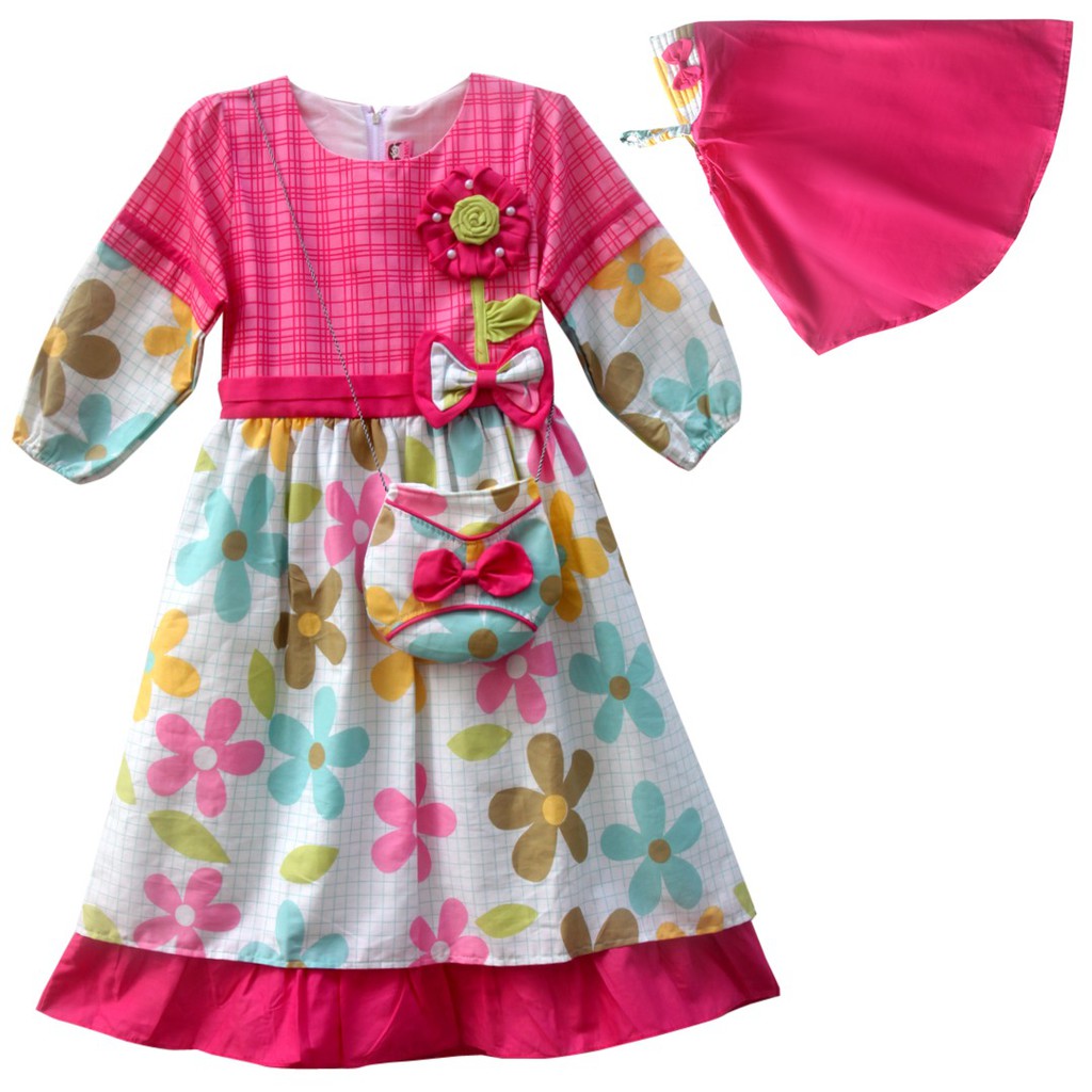 Two Mix Baju Muslim Anak - Gamis Anak Perempuan - Pakaian Muslim anak perempuan 4030-3