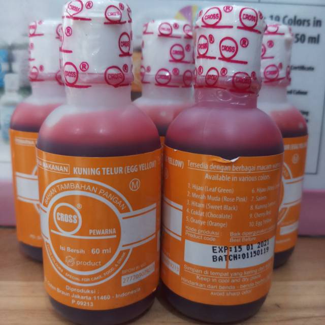 

Cross Kuning Telur (Egg Yellow) 60ml Campuran Pewarna Makanan Bahan Tambahan Pangan