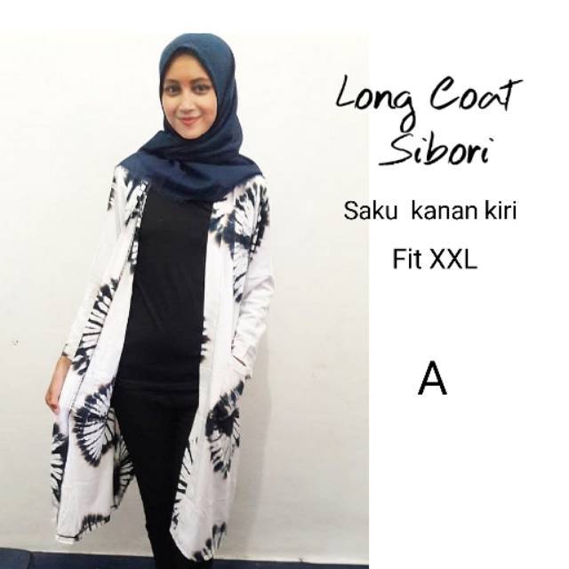 Outer Long outer sibori batik modern trendy dan kekinian free masker