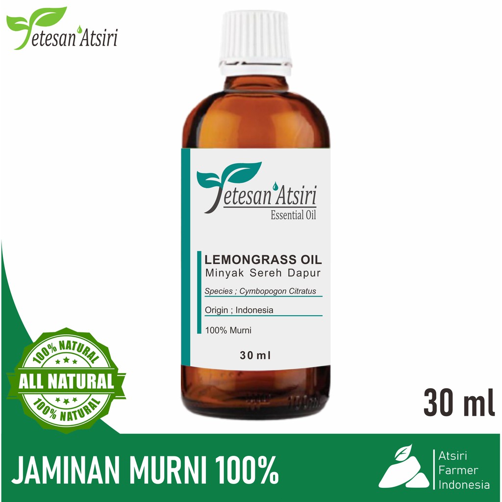 30ml minyak atsiri sereh dapur murni 100% lemongrass pure essential oil 100% aromatherapy diffuser