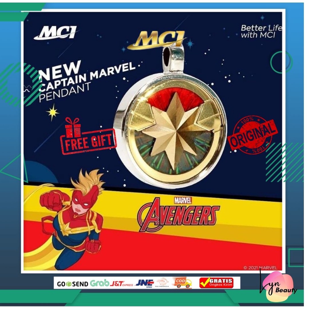 Kalung Kesehatan Captain Marvel MCI|Kalung Pendant MARVEL MCI ORIGINAL