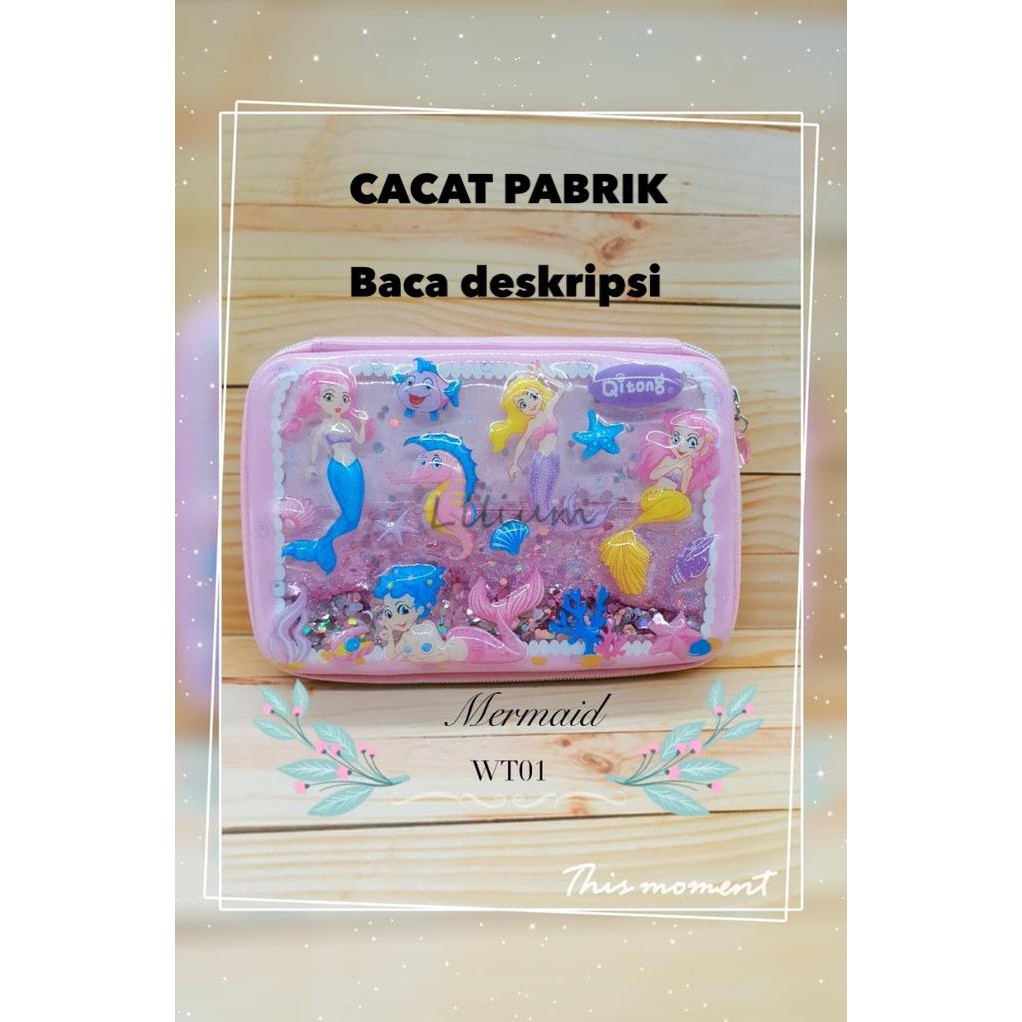 

CACAT PABRIK Kotak Pensil Hardcase Mermaid Water WT01 model smiggle