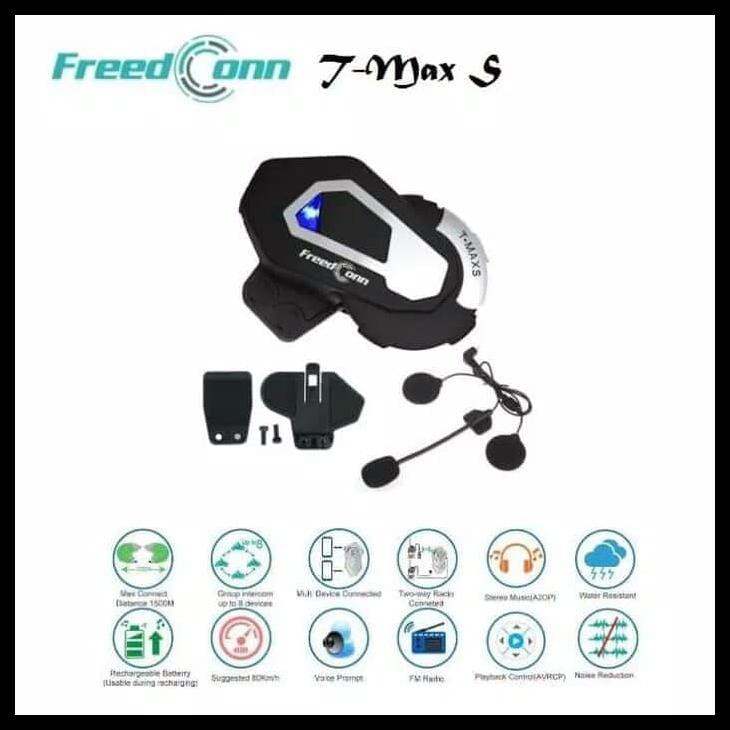 Bluetooth Helm Intercom FreedConn T-Max S 6 Rider 4.1 New Version 1 Km TERBAIK