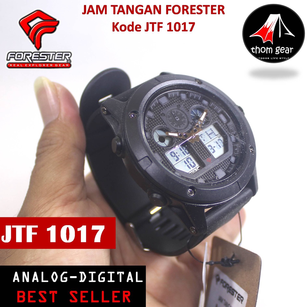 Forester Jtf 1017 Jam Tangan Pria Origial Forester Analog Digital Adventure Sport Outdoor Waterproof Water Resistant Anti Air Pria Cowok Original Ori Terbaru 2022 Free Rubber  Strap Cadangan Batre Box Kayu Thomgear Bangakalan Palangkaraya Pare Cianjur