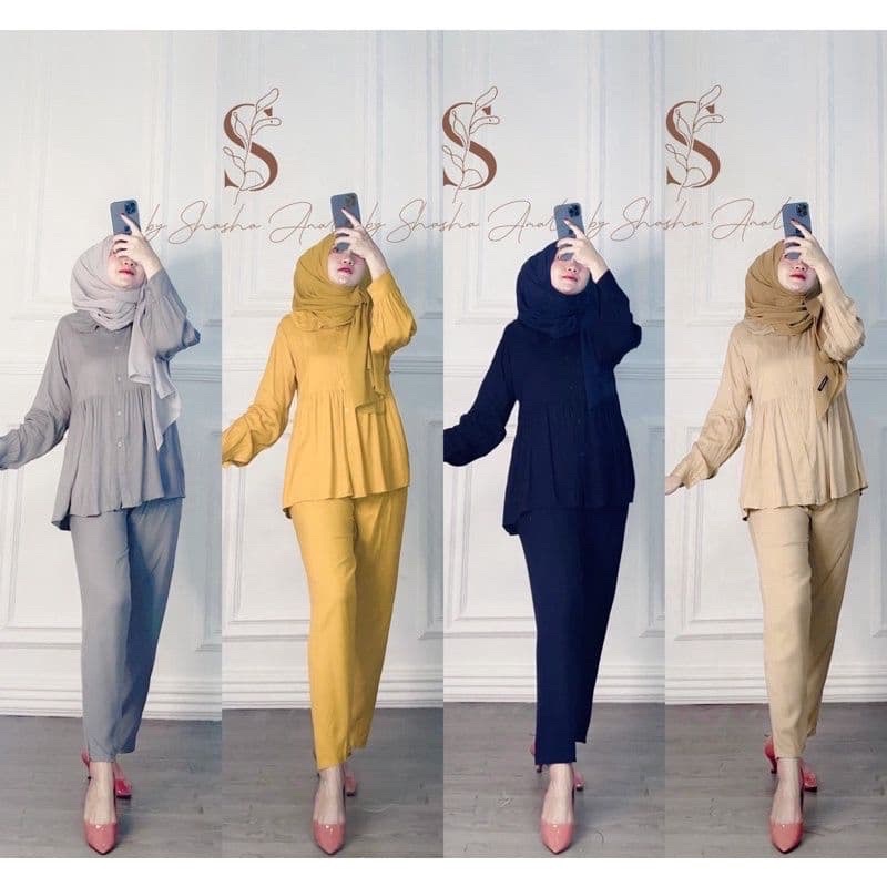 BEST SELLER!! l ONE SET AMALIA SETELAN POLOS RAYON PREMIUM DAILY SET HITS SELEBGRAM